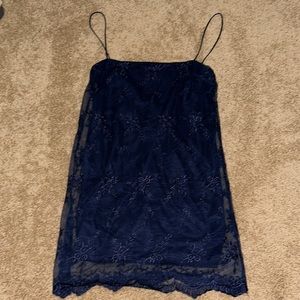 Lucy in the Sky Lace Navy Slip Dress